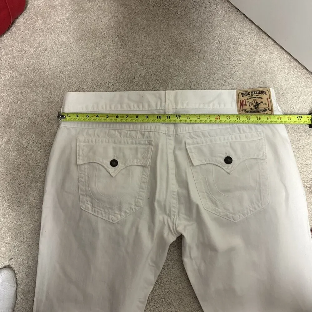 True Religion Ricky Denim Jeans Mens 44 White Flap Pocket Made in USA